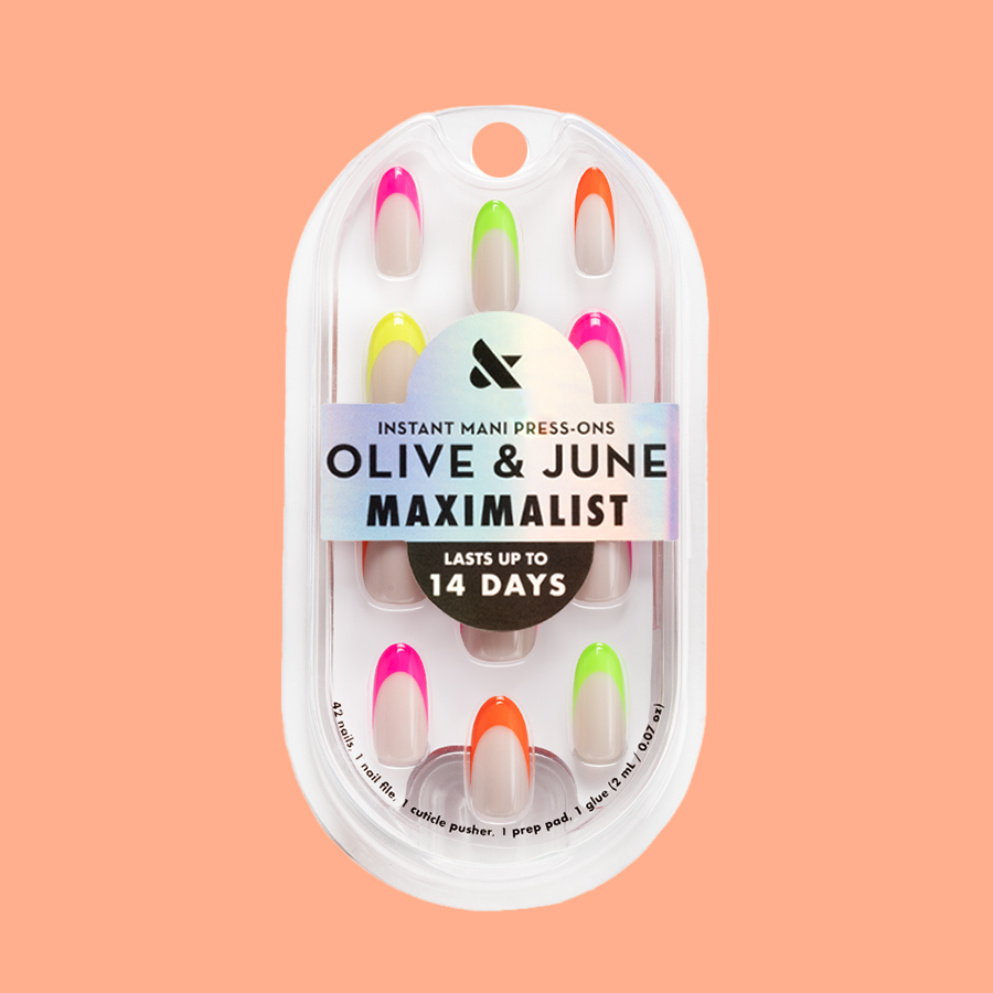 Thick Rainbow French Mixed Pack - Press-On | Medium | Oval、mySite、solidvoid