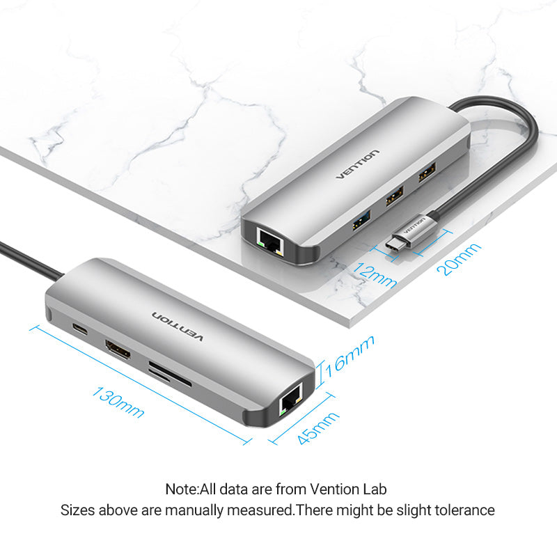 Vention 8-in-1 USB-C Docking Station、mySite、fannypackpong