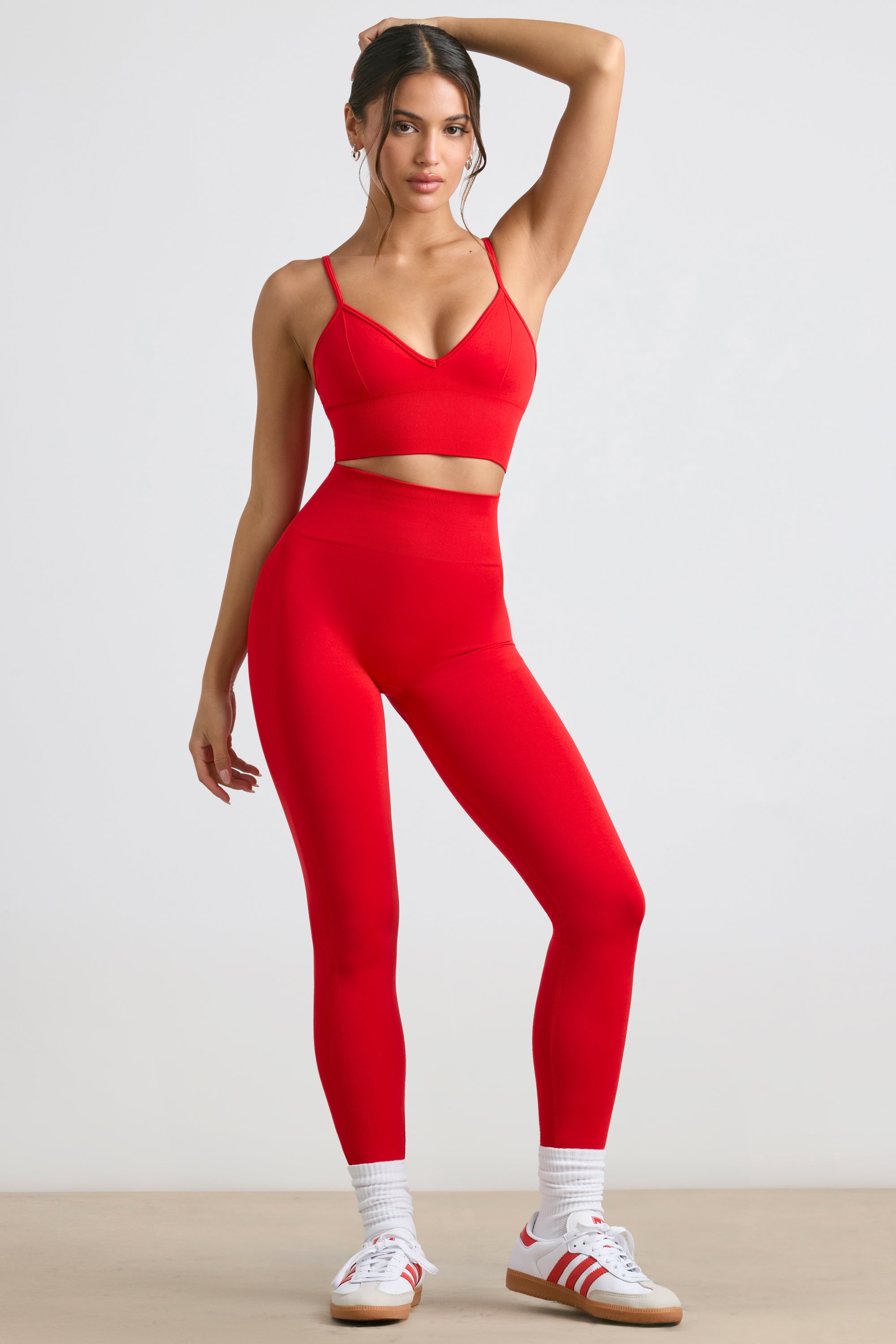 Petite High-Waist Define Luxe Leggings in Red、mySite、solidvoid