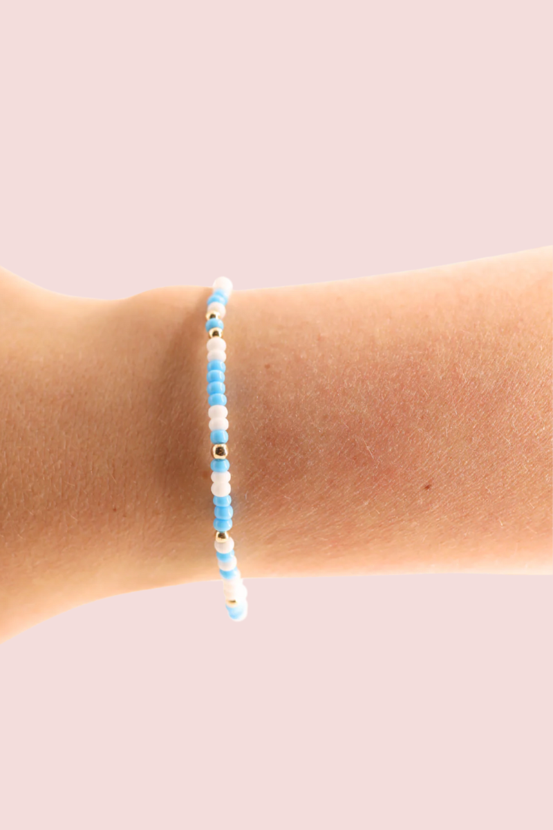 Powder Blue & White Sprinkle Bracelet- M/L、mySite、hinf8tx79