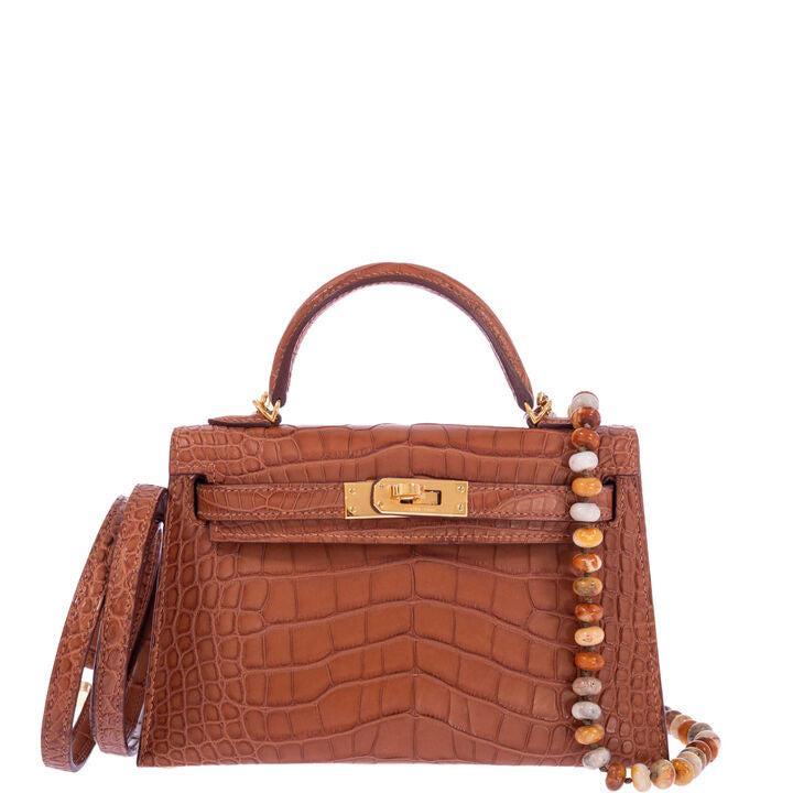 Hermès Kelly 20 Mini II Sellier Gold Matte Alligator Gold Hardware、mySite、garminoutage.com