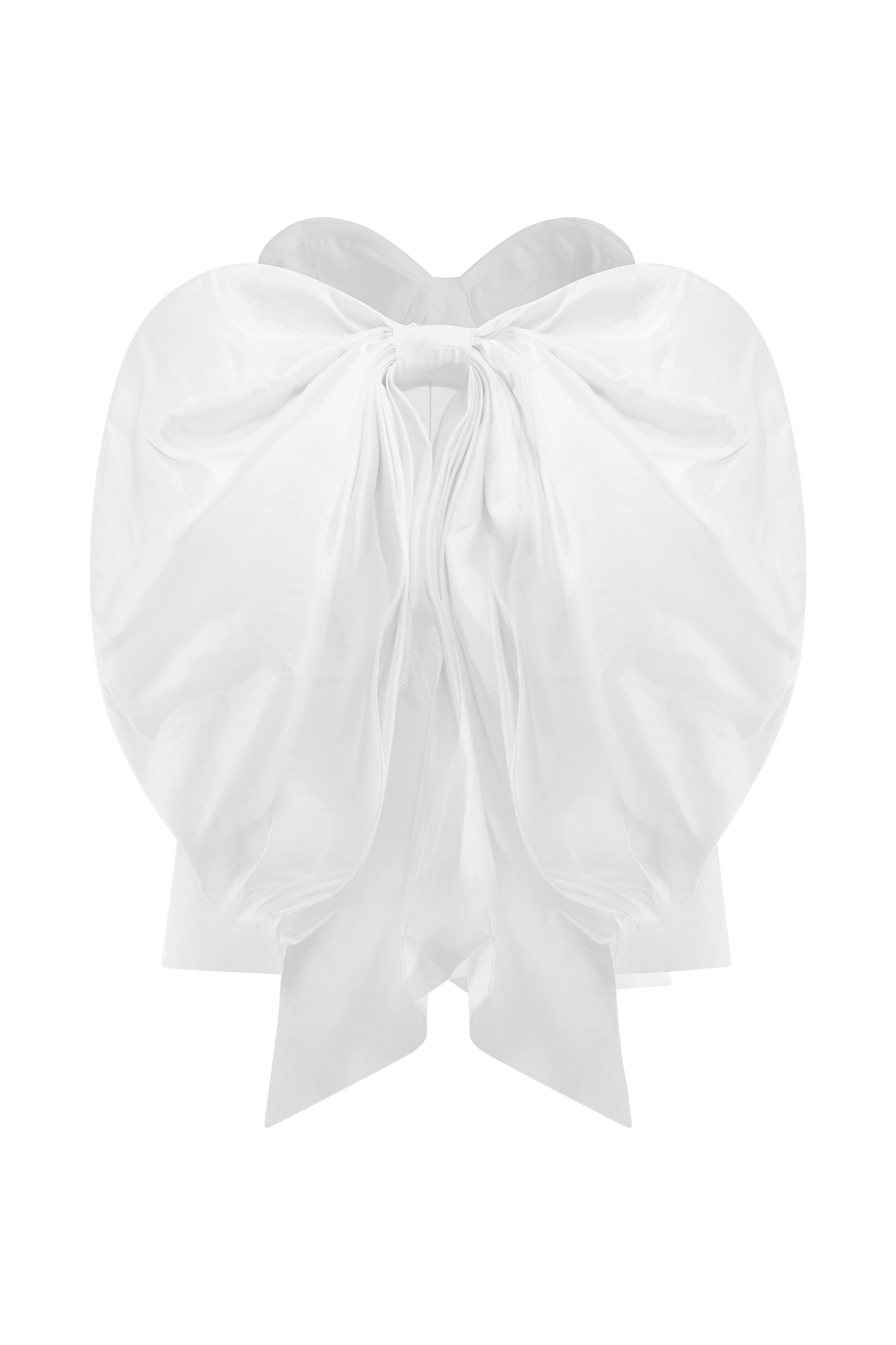 Suzette Taffeta Bow Mini Dress - White、mySite、solidvoid