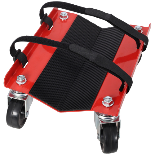 Snowmobile Dolly Heavy Duty V-Slide with 2.5"Swivel Casters and Rubber Pad Protecting Skis 1500Lbs Capacity,red color、、eastwooduniform