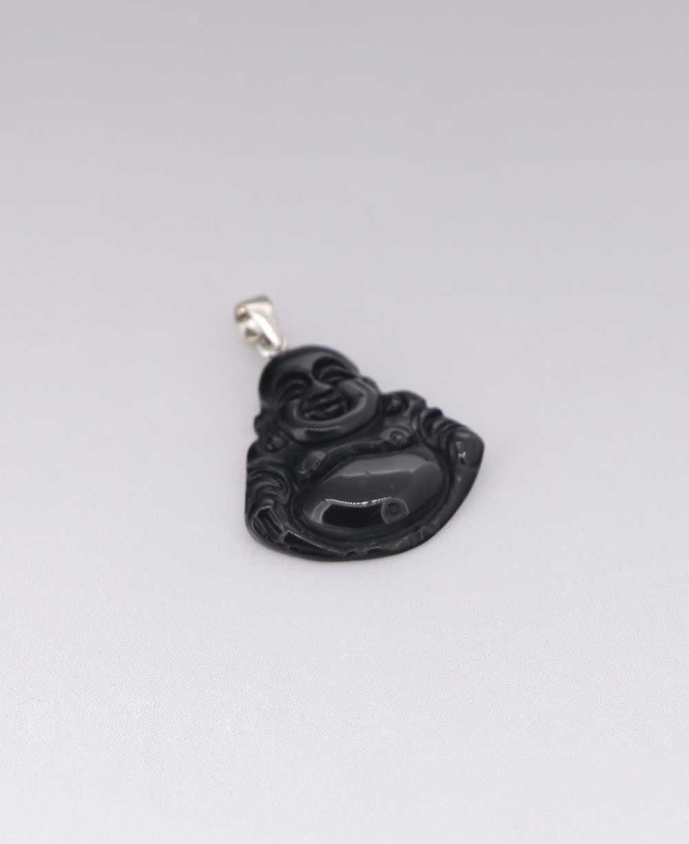 Black Onyxand Sterling Silver Happy Buddha Pendant、mySite、topwebapps