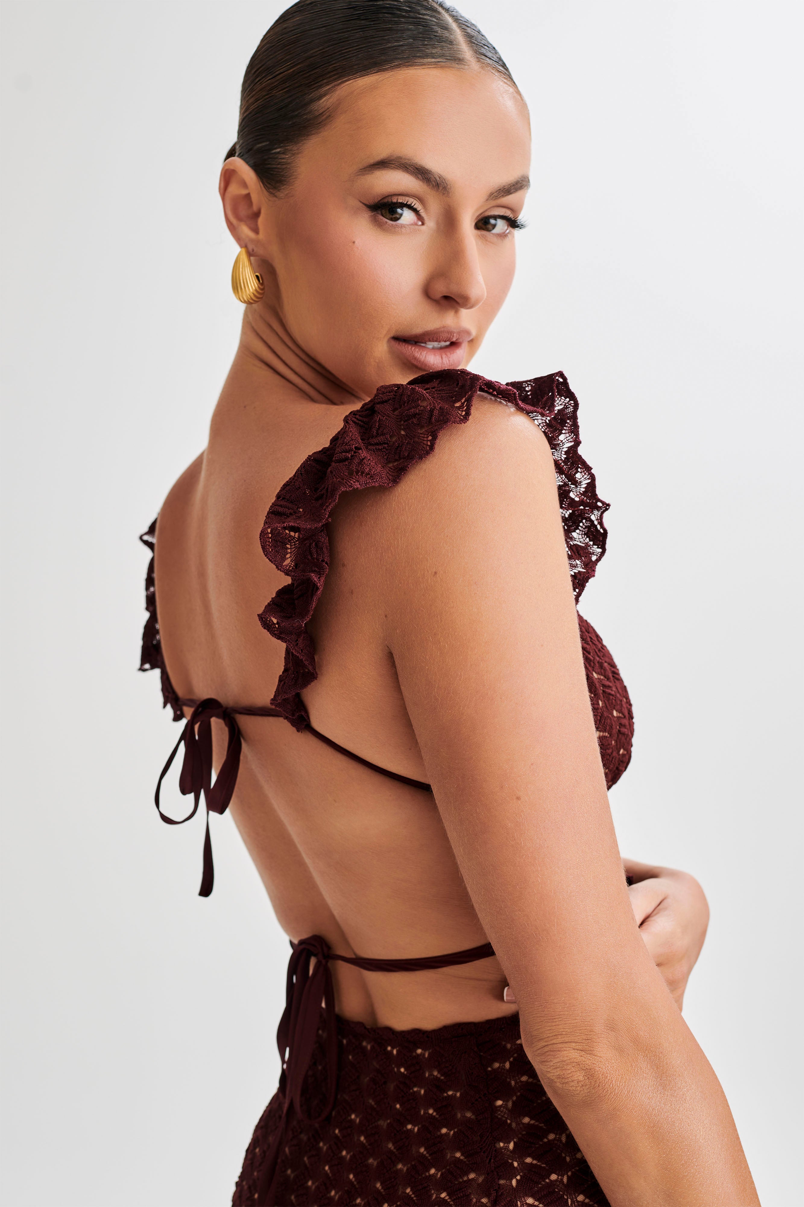 Ezra Lace Maxi Dress - Plum、mySite、solidvoid