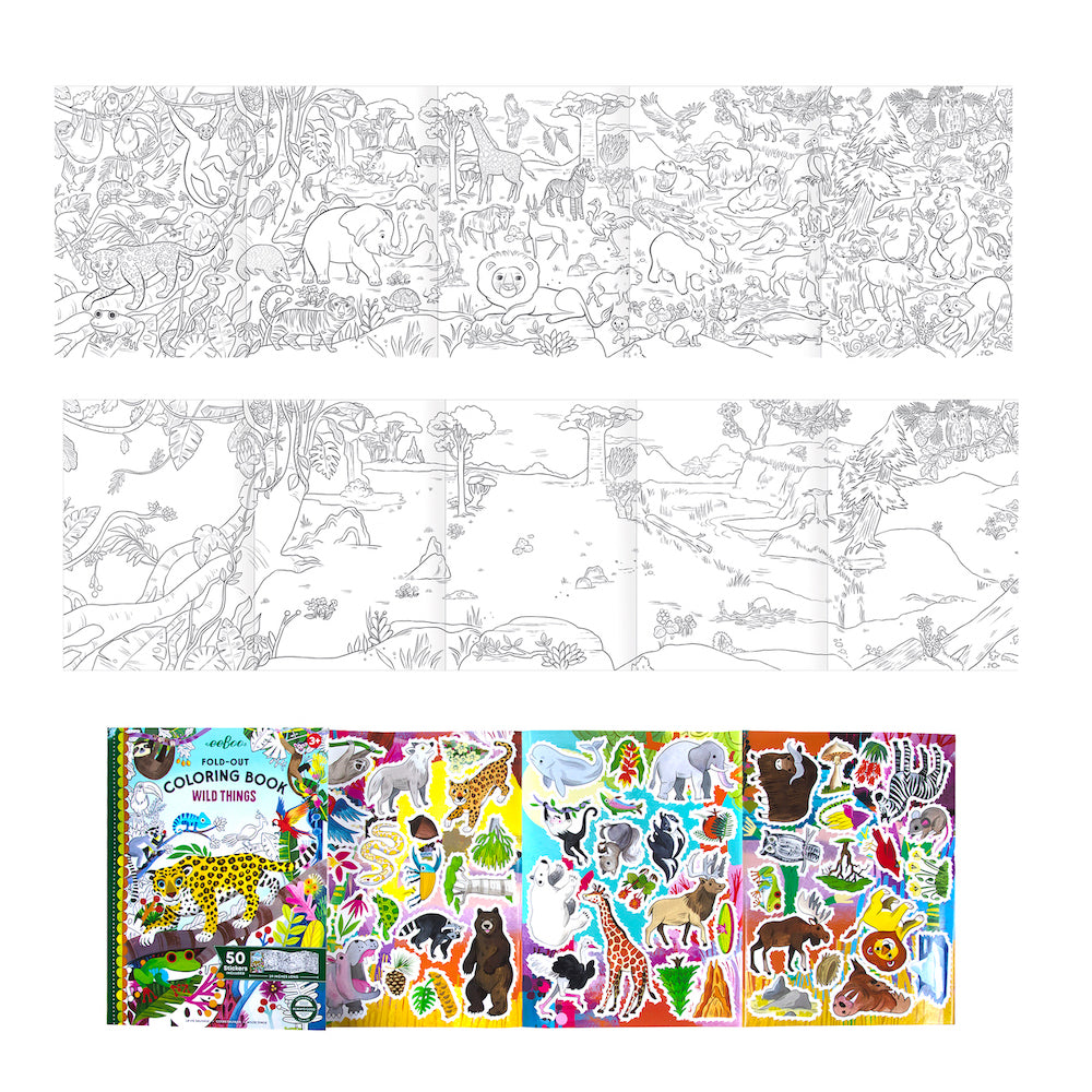  Wild Things Fold-Out Coloring Book with Stickers、mySite、ghnorth