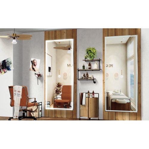 72X32 inch Oversized LED Bathroom Mirror Wall Mounted Mirror with 3 Color Modes Aluminum Frame Wall Mirror Large Full Length Mirror with Lights Lighted Full Body Mirror for Bedroom Living Room, Silver、、xpatfood