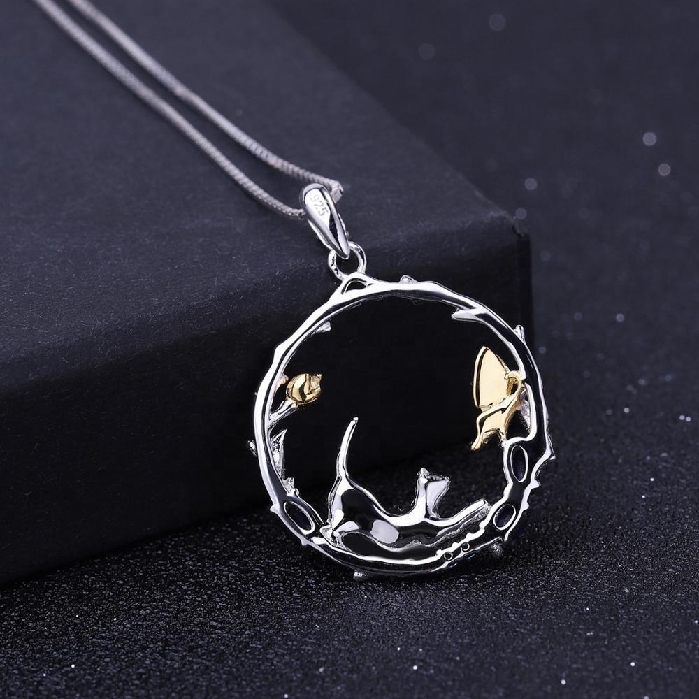 Cat and Butterfly Fine Sterling Silver Jewelry, Genuine Gemstone-Necklace, Earrings, Ring or SET、mySite、g9winljtr