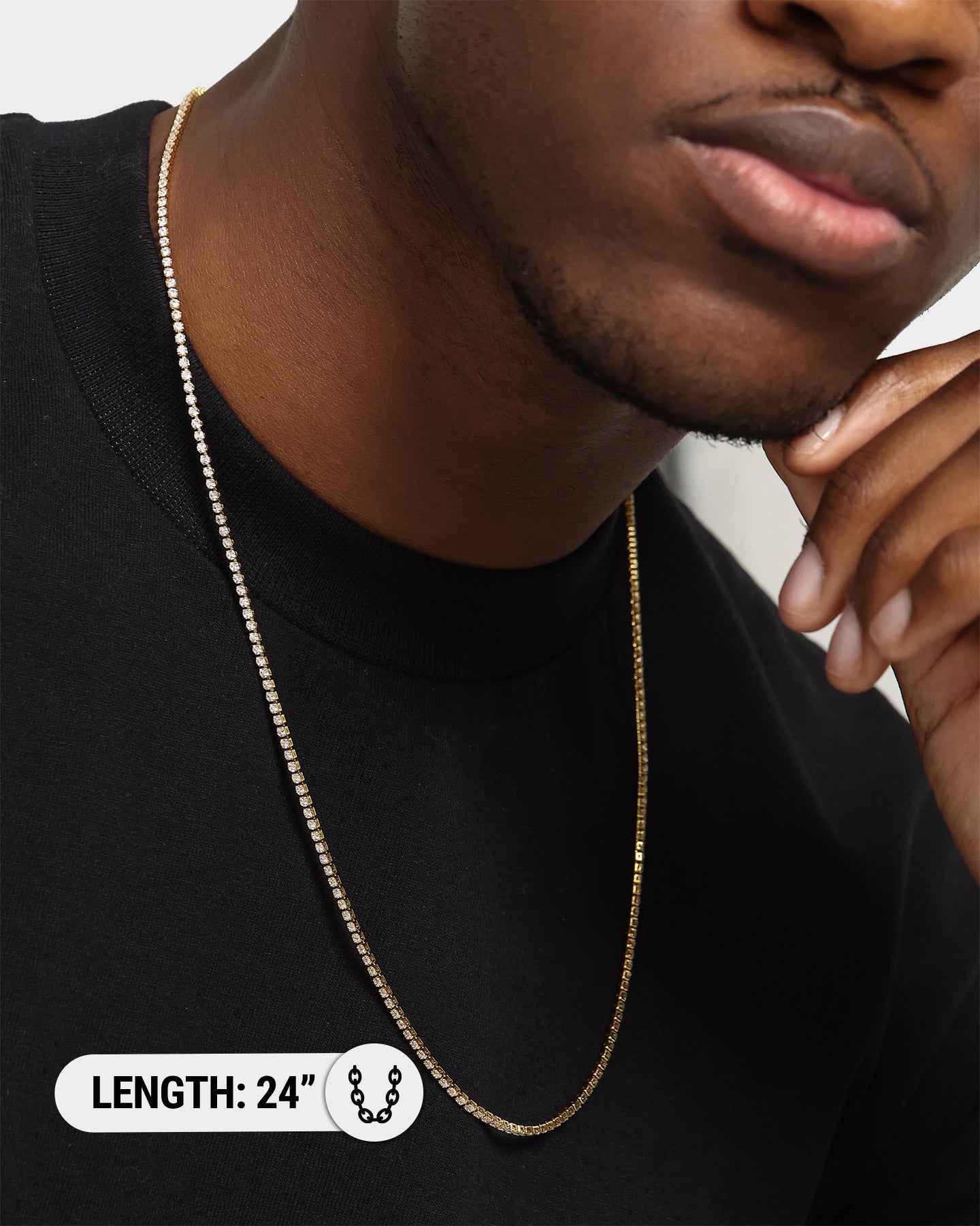 Saint Morta Micro 24 Tennis Necklace Gold Plated、mySite、zt4zffjzw