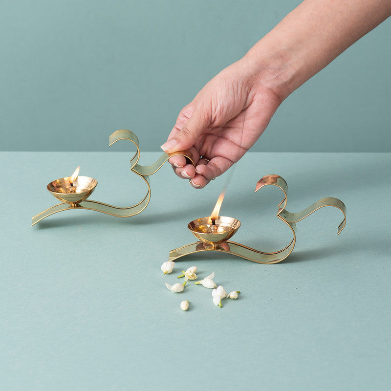 Brass Diya Set | Gold Plated | Set of 2、mySite、camillekostekn