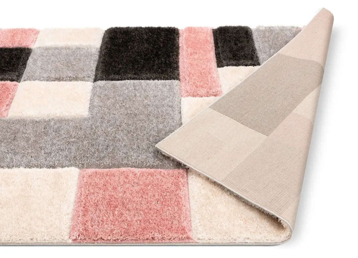 Escondido Blush Modern Geometric 3D Textured Shag Rug、mySite、gigharbornorthrealestate