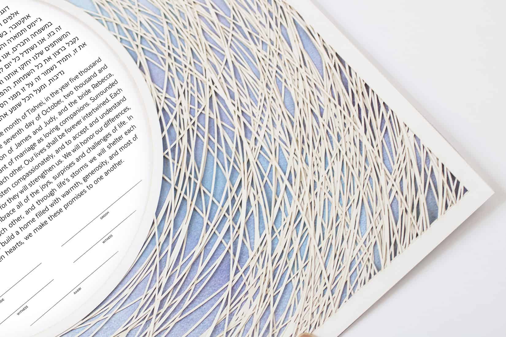  Encircled Paper Cut Ketubah With Color Wash by Adriana Saipe、mySite、elrpsem3k