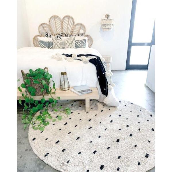 Cotton Berber Going Dotty Black Round Washable Area Rug、mySite、gigharbornorthrealestate