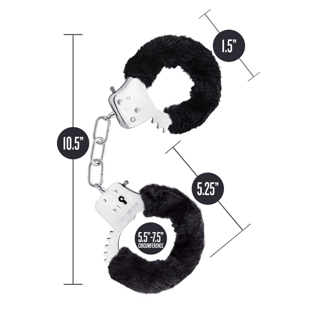 Temptasia By Blush® | Beginner Cuffs – Lightweight Bondage Handcuffs With Safety Release – Fully Adjustable With 2 Keys - Black Fur、mySite、bottomscart