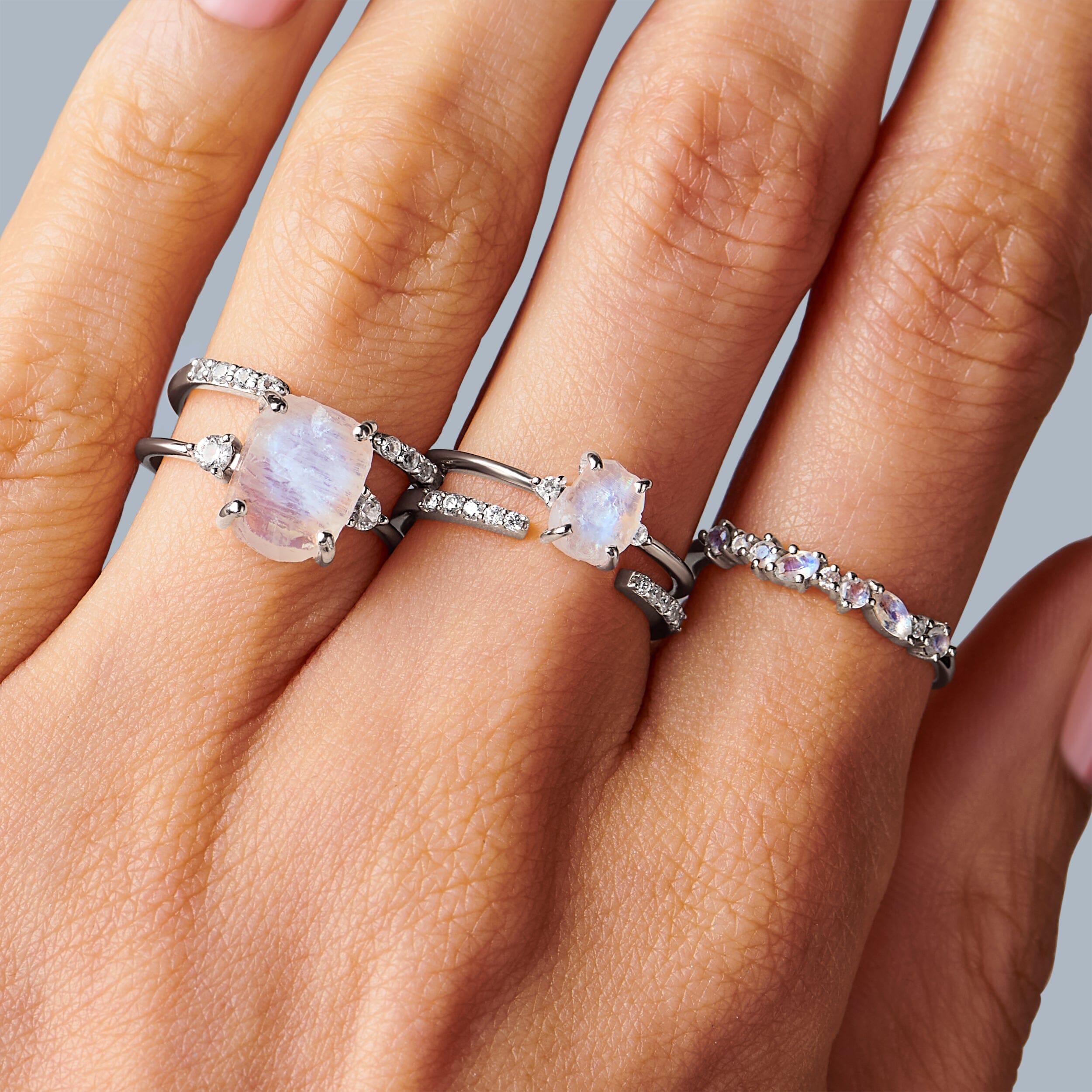 Moonstone Lab Diamond Ring - Petite Raw Allure、mySite、hinf8tx79