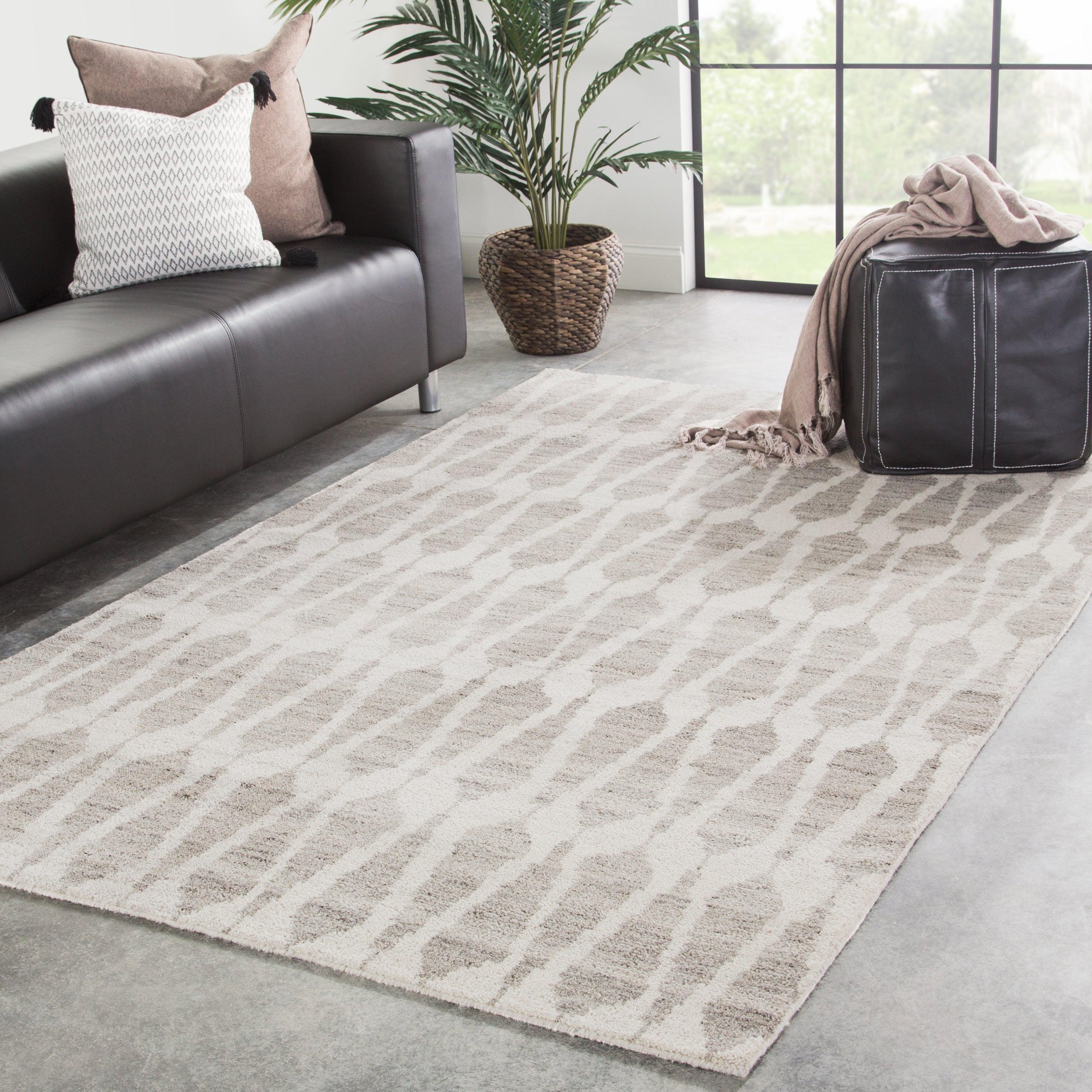 Sabot Hand-Knotted Geometric Ivory Light Gray Area Rug、mySite、gigharbornorthrealestate