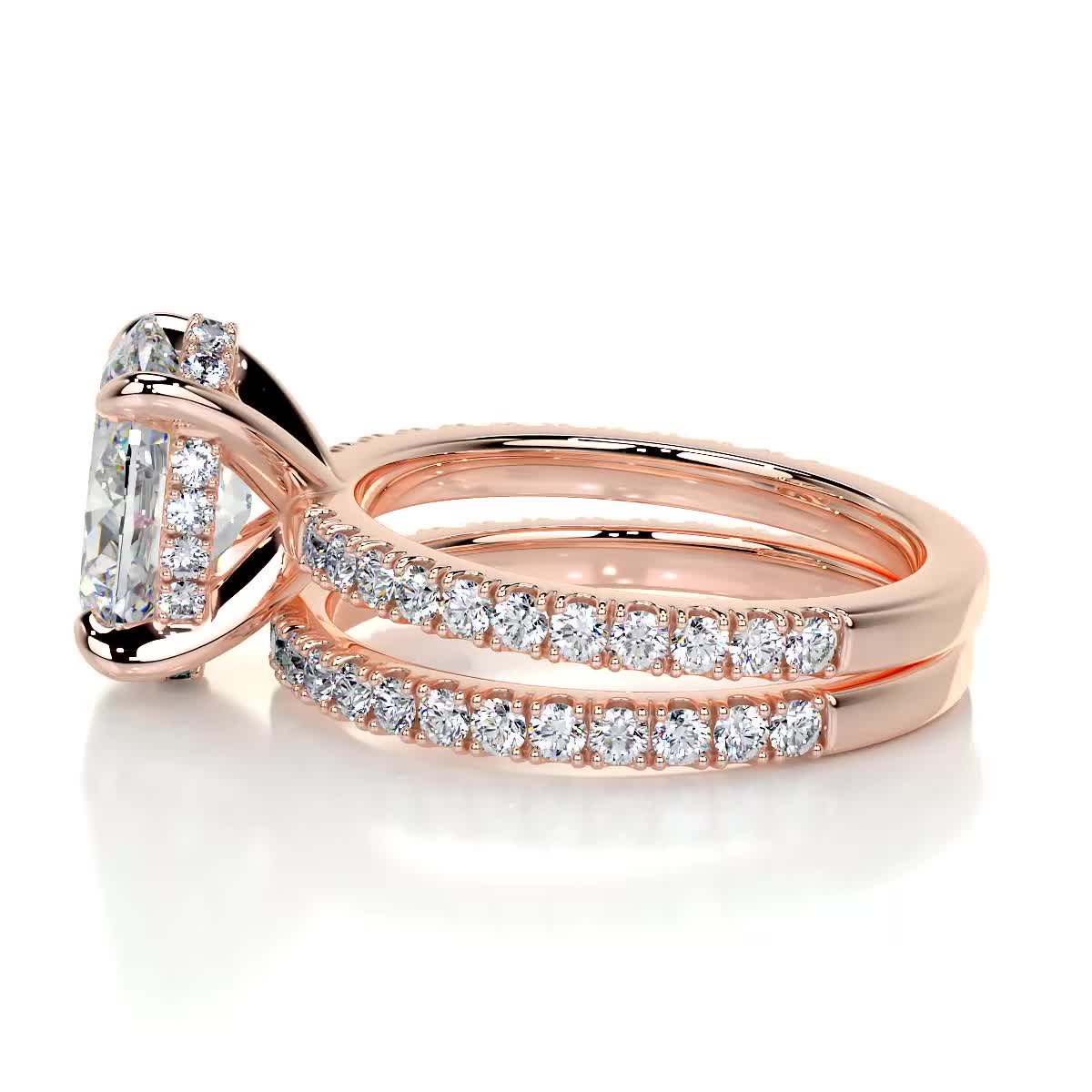Lucy Moissanite & Diamonds Bridal Set -14K Rose Gold、mySite、hinf8tx79