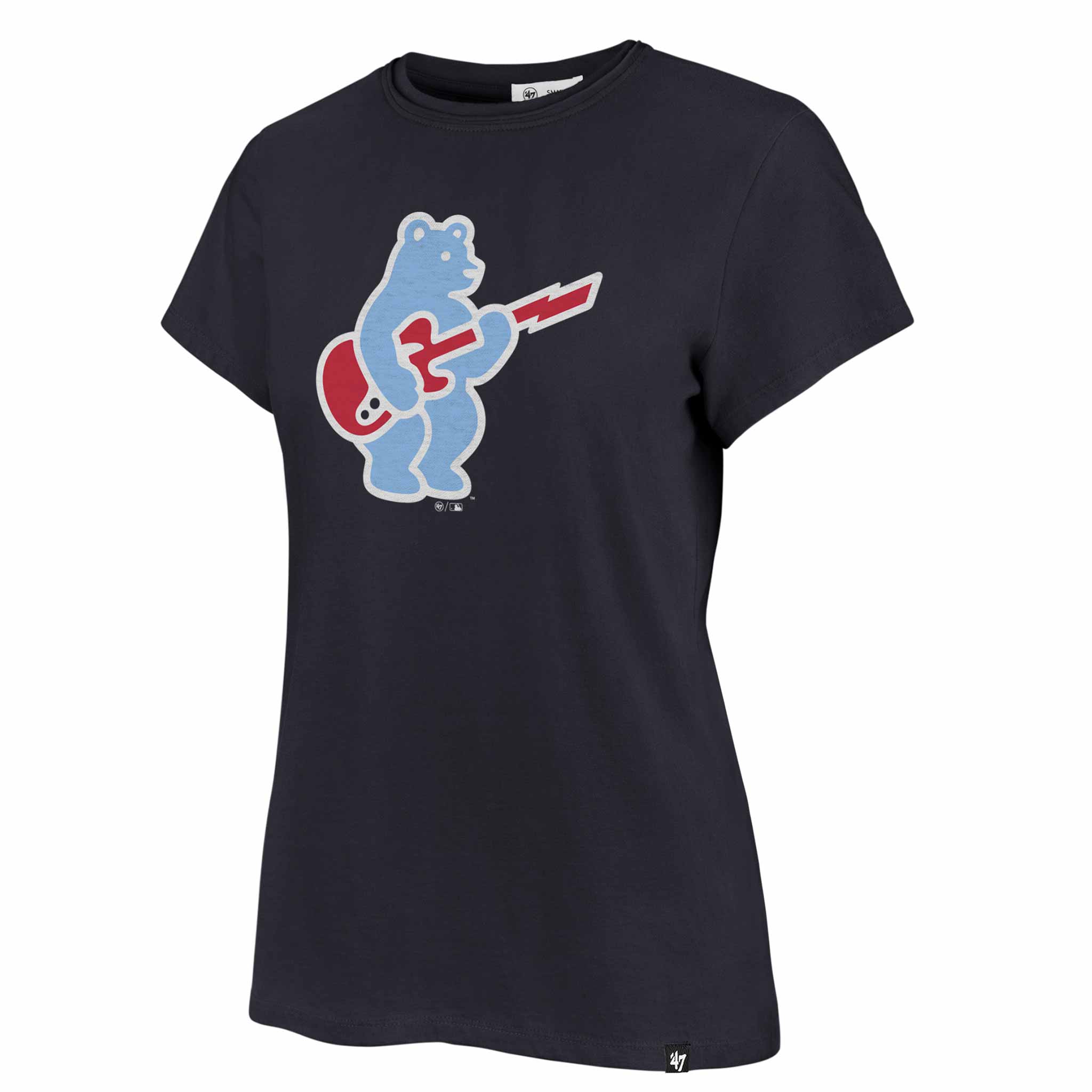 Chicago Cubs 47 Brand Women's Blues Rock Bear Navy Franklin T Shirt、mySite、vikingsvslions