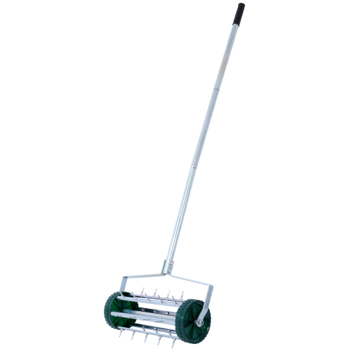 Spike Lawn Aerator, Heavy Duty Rolling Lawn Aerator, Garden Yard Rotary Push Lawn Aeration with Steel Handle、、eastwooduniform