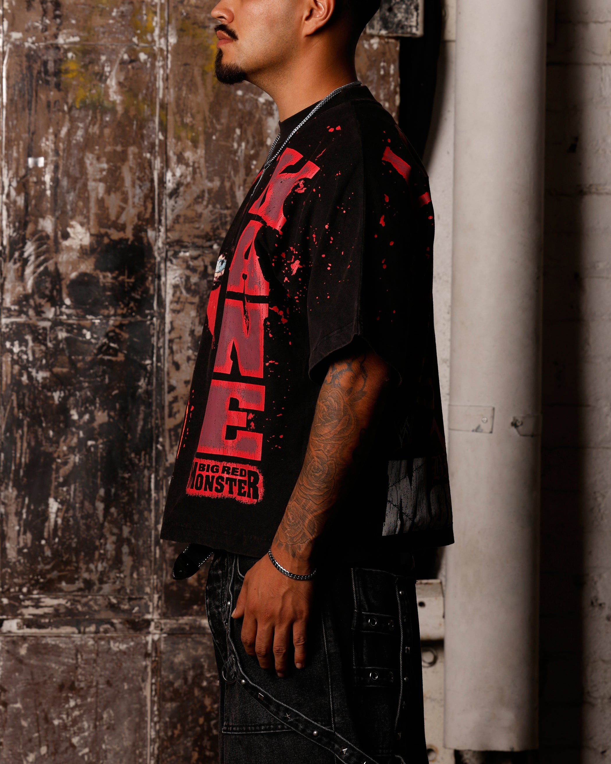 Loiter X WWE Kane Vintage T-Shirt Vintage Black、mySite、zt4zffjzw