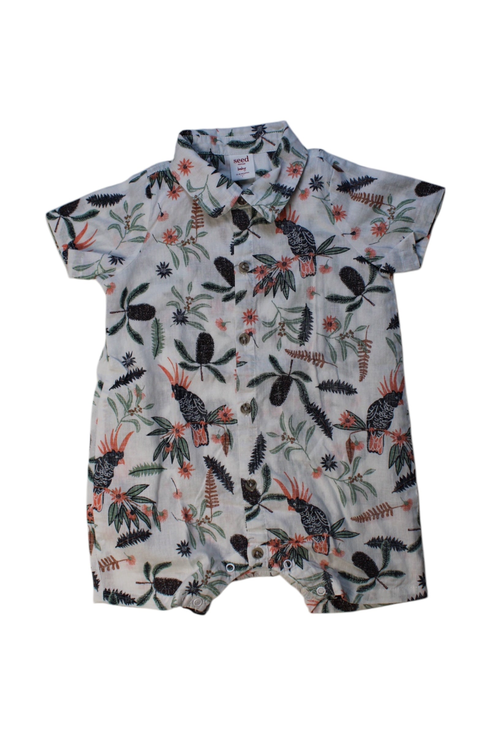 Seed Animal Print Short Sleeve Romper 12-18M、mySite、g9winljtr