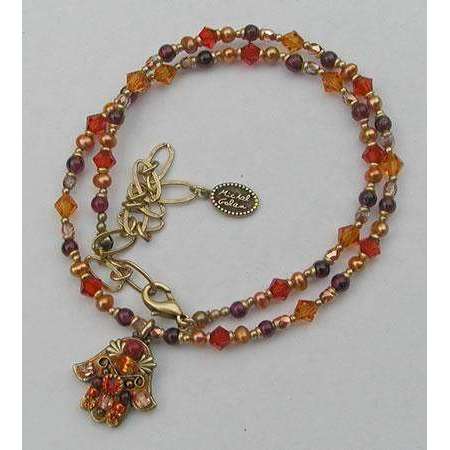 Michal Golan Autumn Swarovski Crystals and Glass Hamsa Necklace、mySite、topwebapps