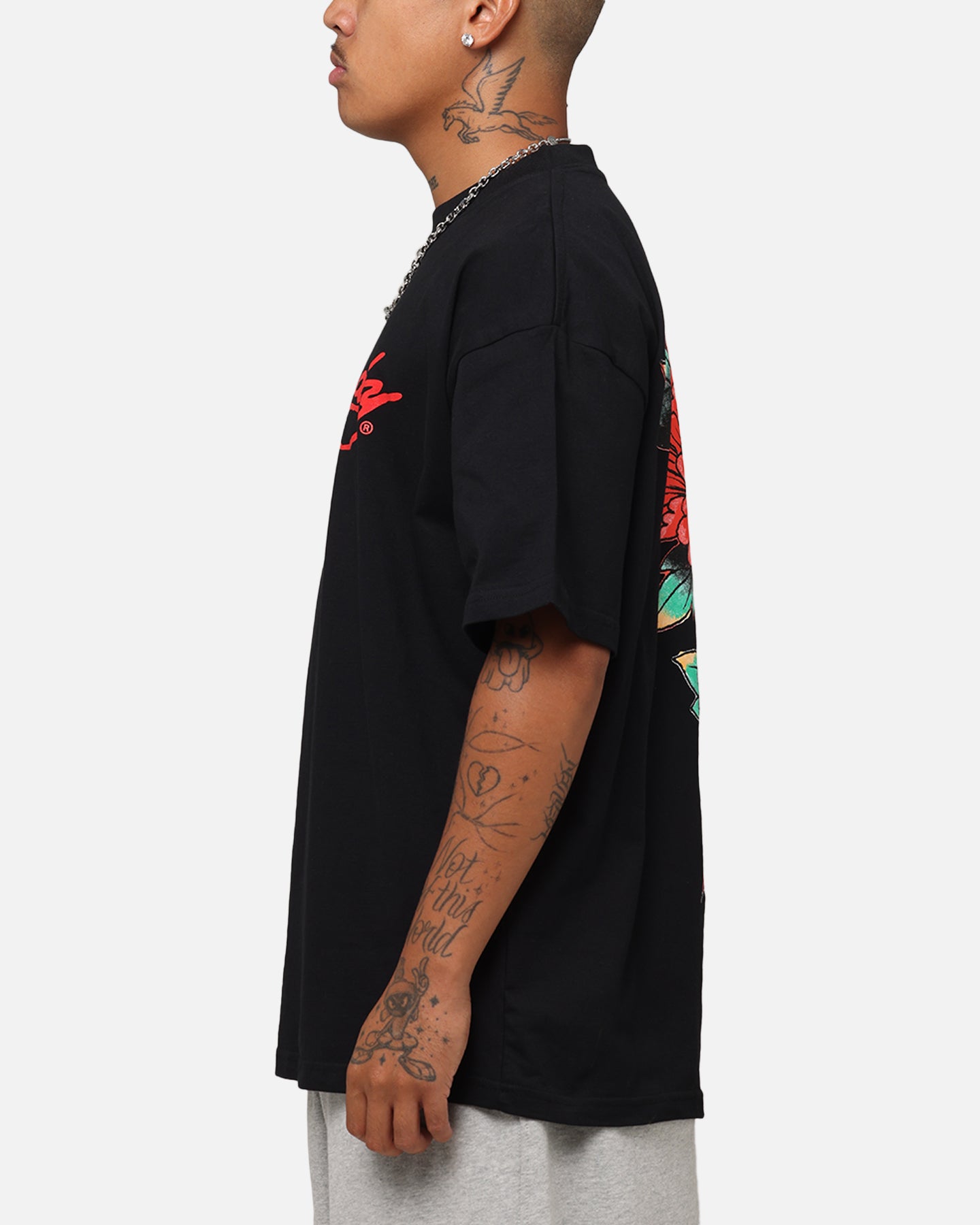 Ed Hardy Flourish Script T-Shirt Black、mySite、zt4zffjzw