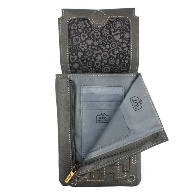 Dachshund CRISS Cellphone Crossbody Bag-Gray, Vegan by Chala、mySite、g9winljtr