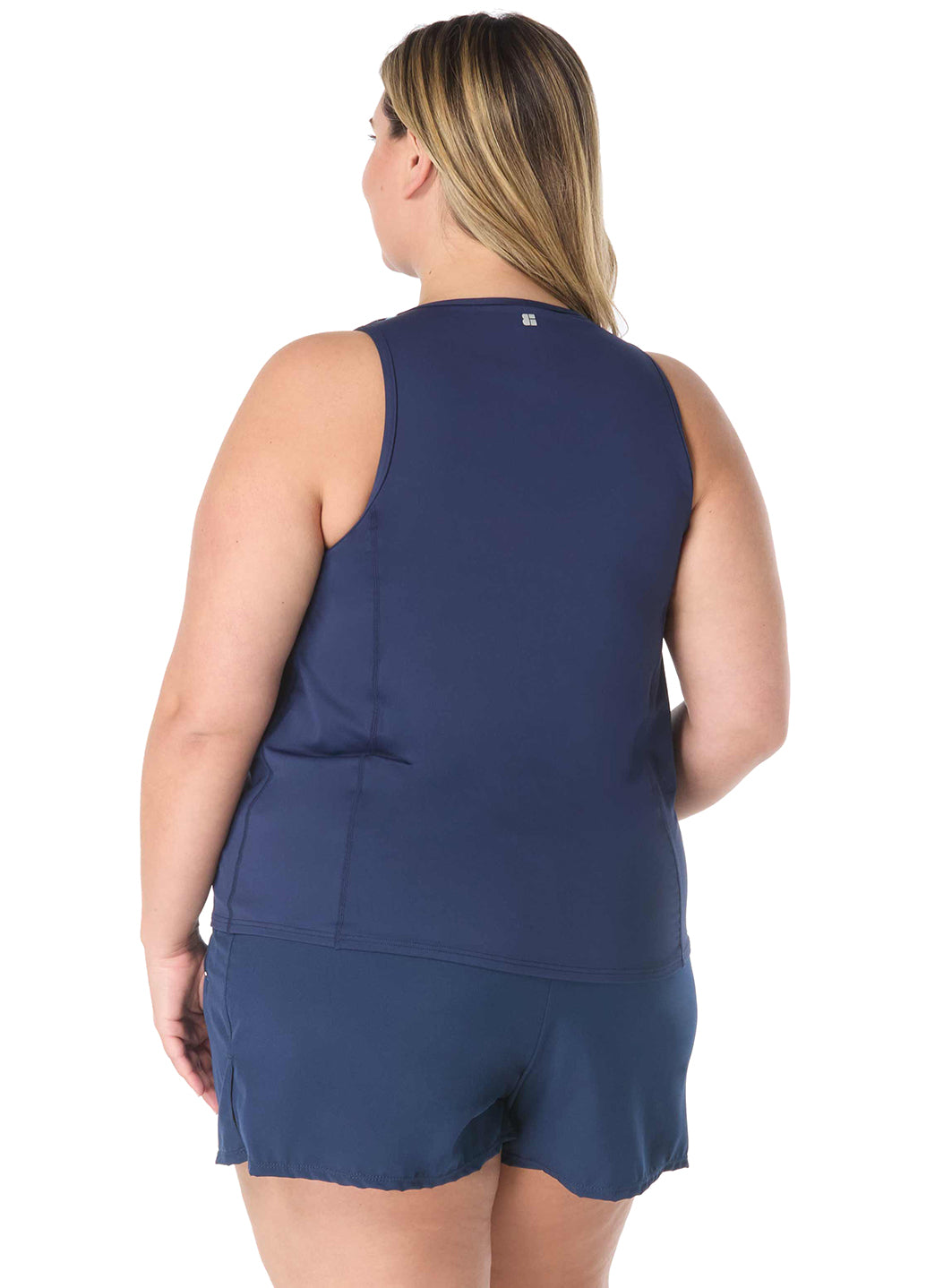 Beach House Women's Plus Size Tropic Paradise Racer Zip Front Tankini Top、mySite、noshort