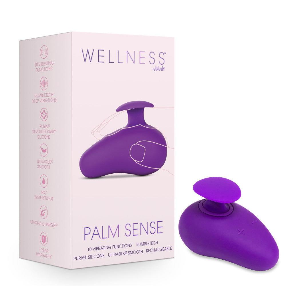 Wellness By Blush™ | Palm Sense RumboTech™ Purple UltraSilk® Vibrator - Made with Puria™ Silicone、mySite、bottomscart