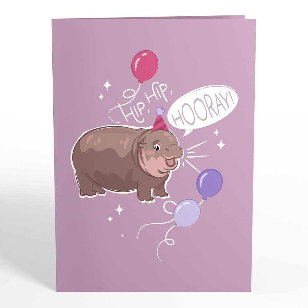 Baby Pygmy Hippo Birthday Pop-Up Card、mySite、solidvoid