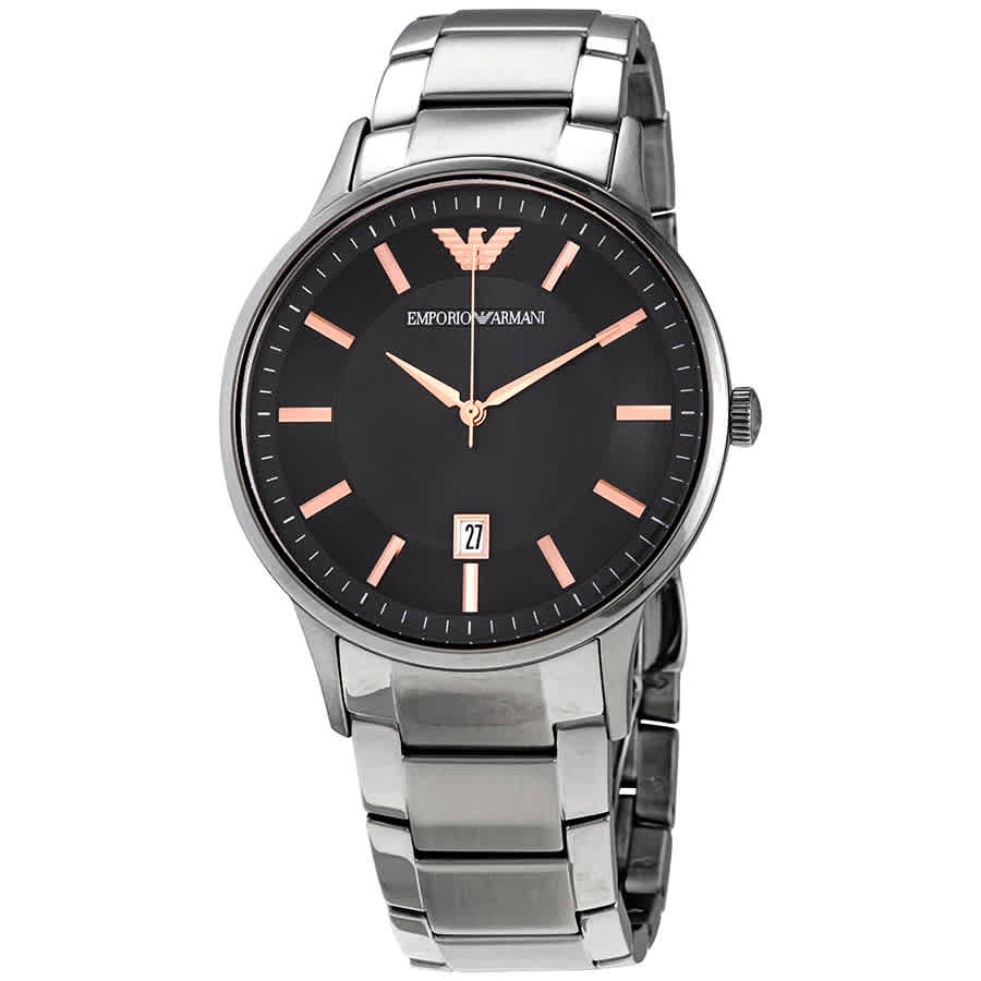 Emporio Armani Men's Three-Hand Date Stainless Steel Watch - Silver、mySite、g9winljtr