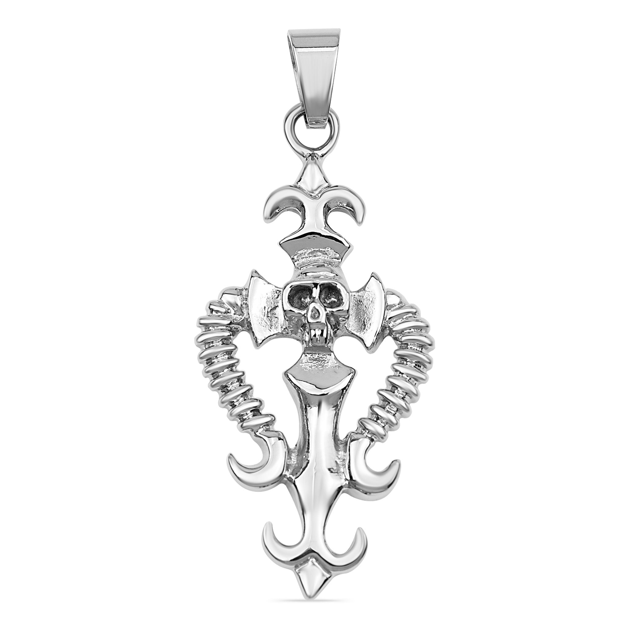 Skull In Detailed Heart Stainless Steel Pendant / PDJ2838、mySite、dreamappss