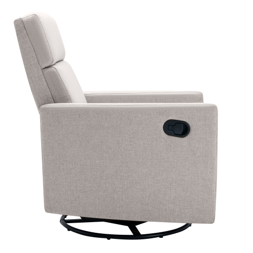 Modern Upholstered Rocker Nursery Chair Plush Seating Glider Swivel Recliner Chair, Gray、、casual