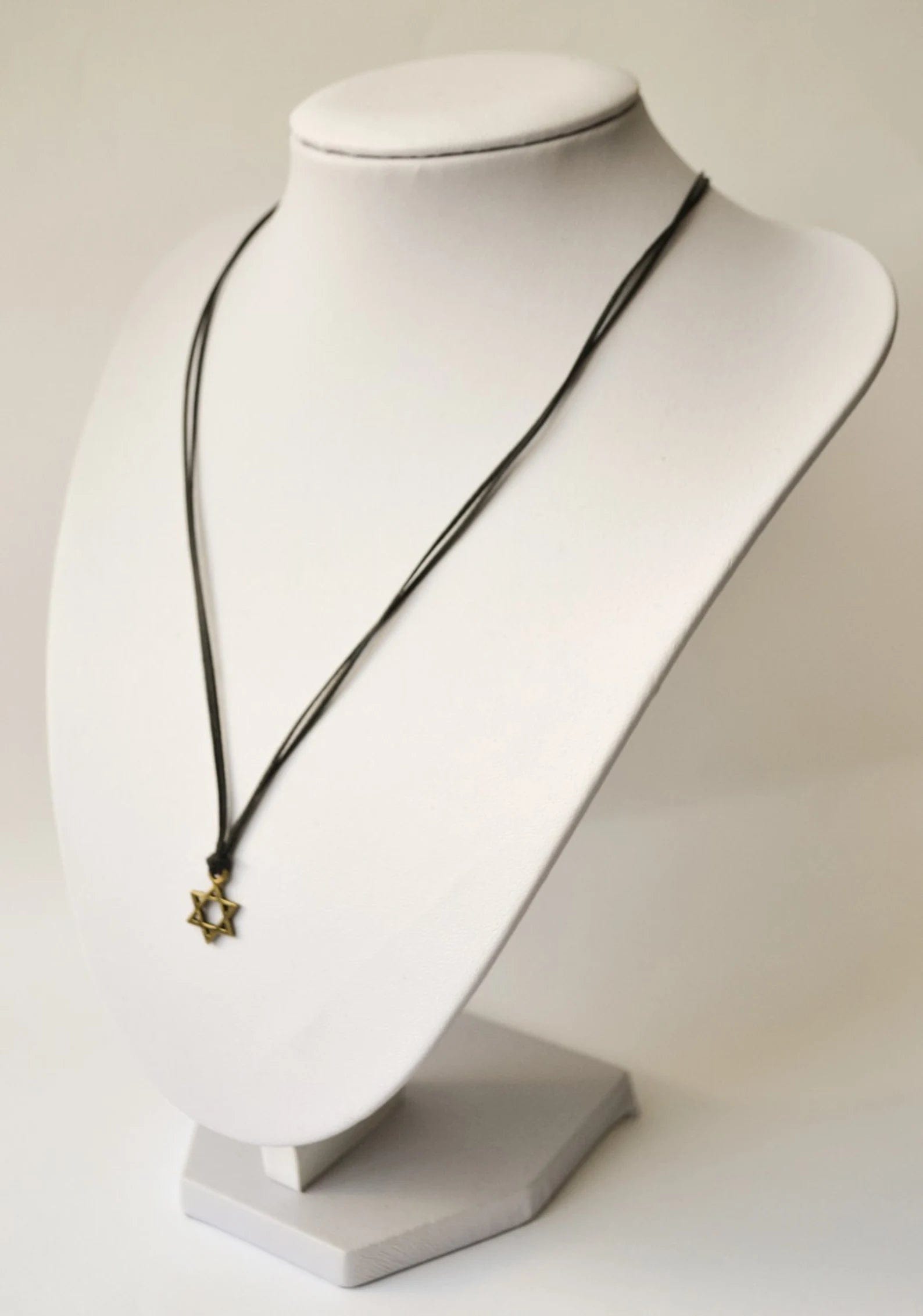 Brass Magen David Necklace on Black Cord、mySite、topwebapps