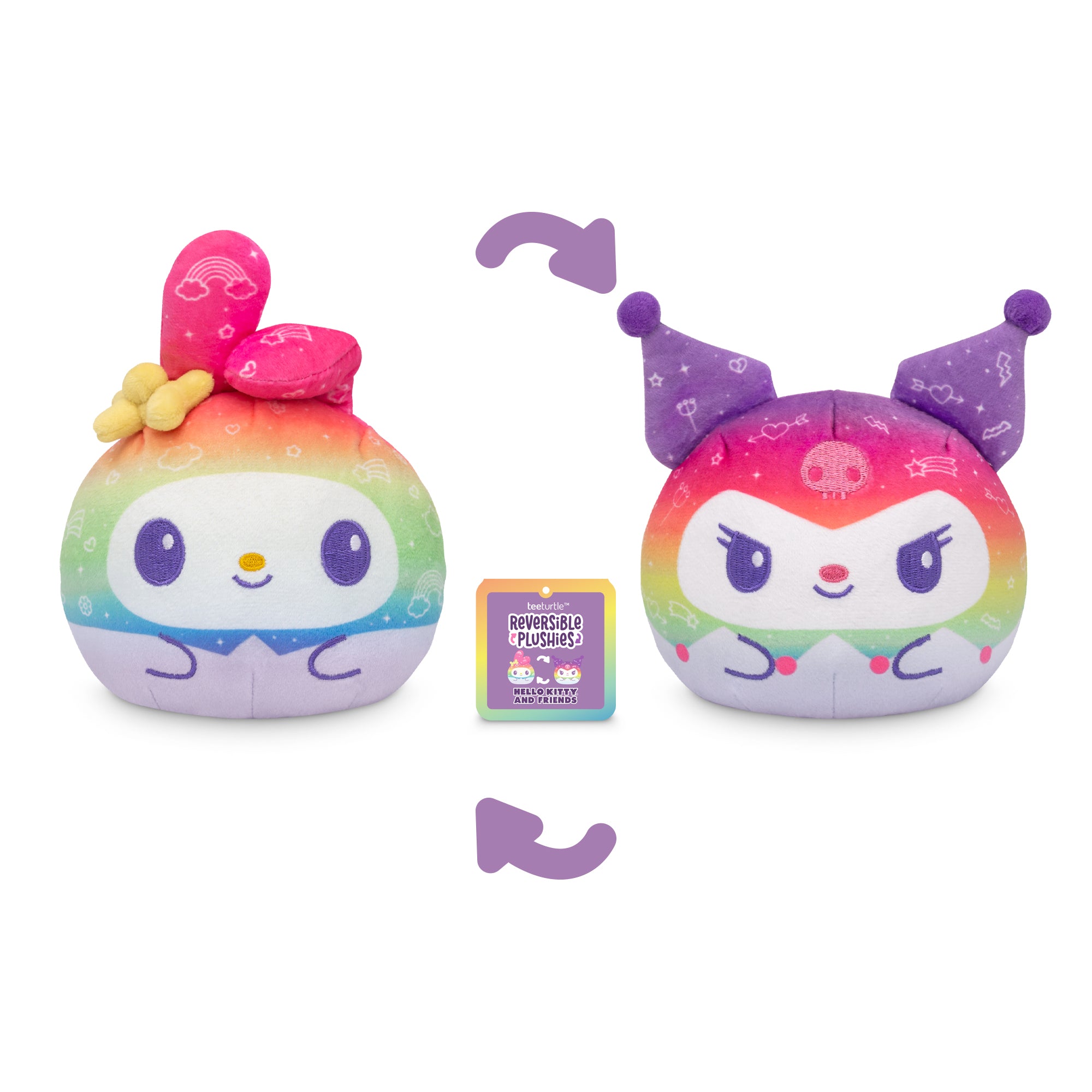 Rainbow My Melody & Kuromi 4 Reversible Plushie、mySite、lovesweatpilates