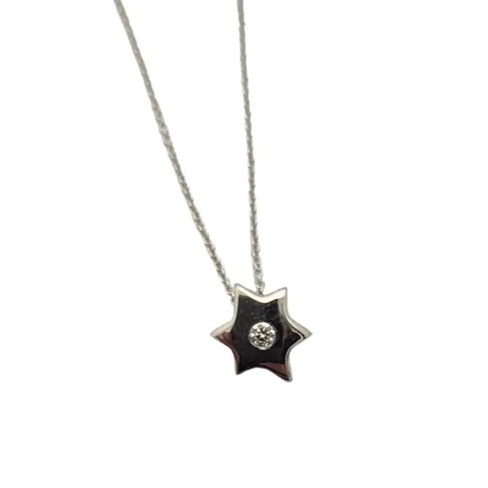 Star of David Diamond Pendant - 14k White Gold、mySite、topwebapps