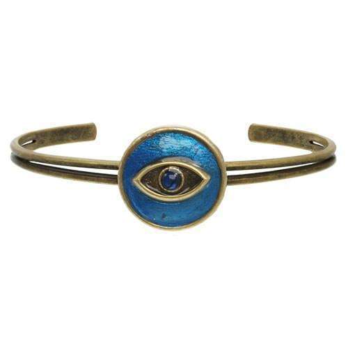 Michal Golan Round Blue Evil Eye Cuff Bracelet、mySite、topwebapps