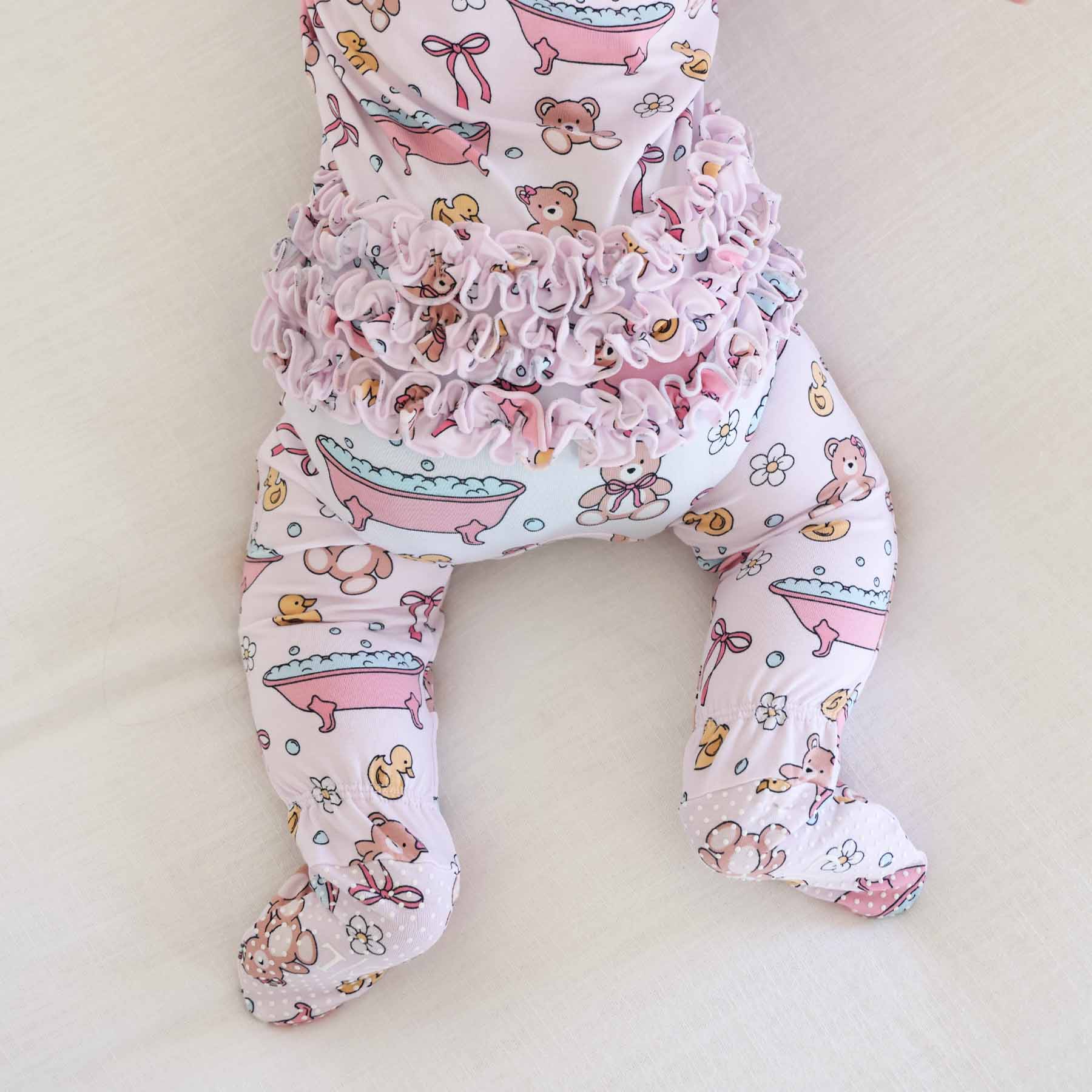  Bathtime Besties Ruffle Zipper Footie | Pink、mySite、layawaytickets