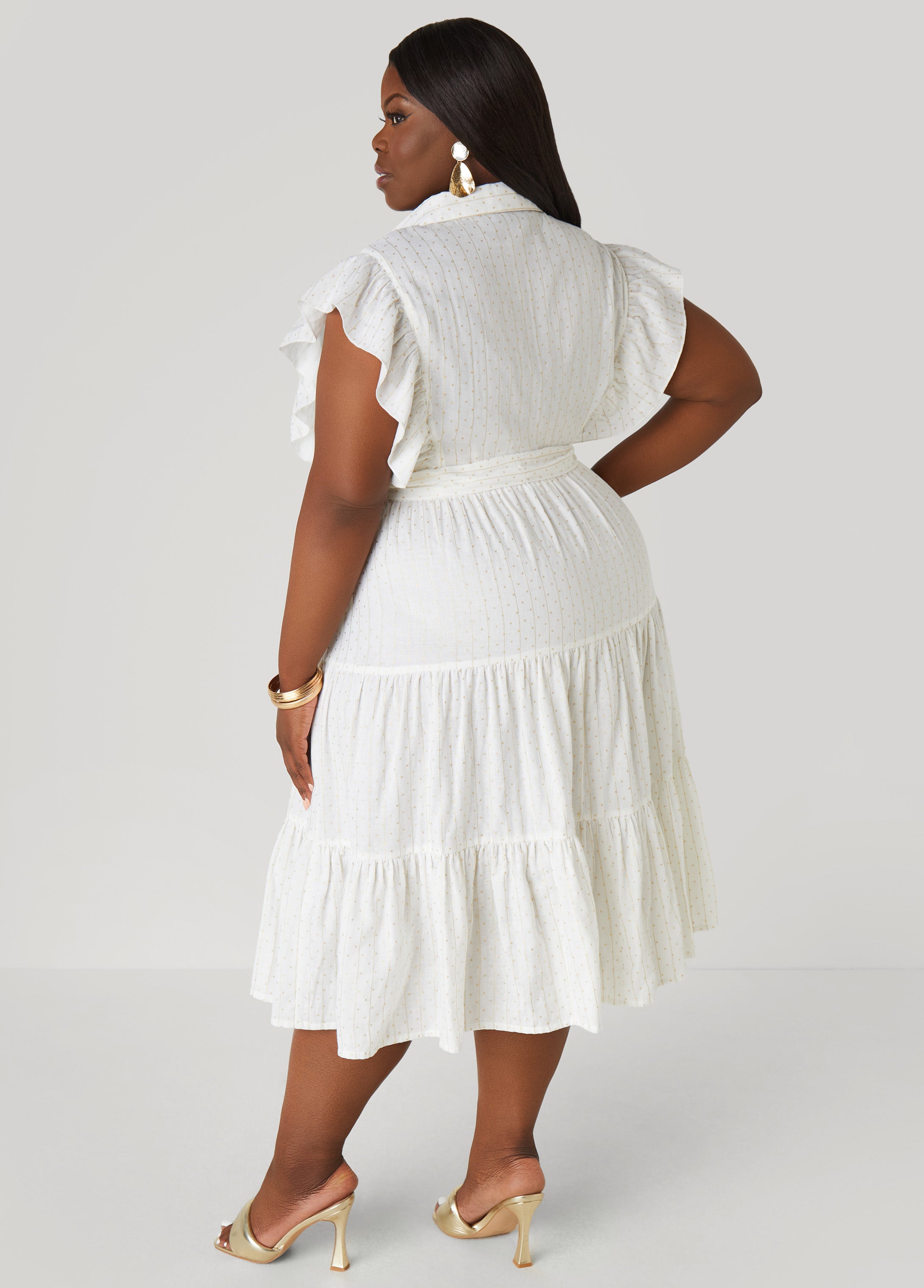 Metallic Print Cotton Midaxi Dress、mySite、bengalsvssteelers