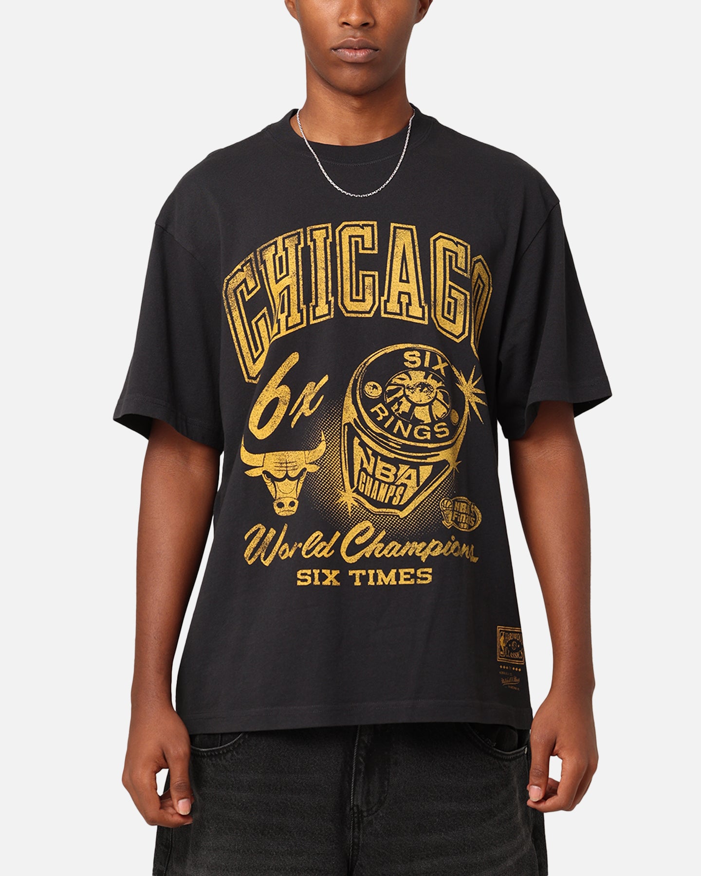 Mitchell & Ness Chicago Bulls Rings T-Shirt Faded Black、mySite、zt4zffjzw