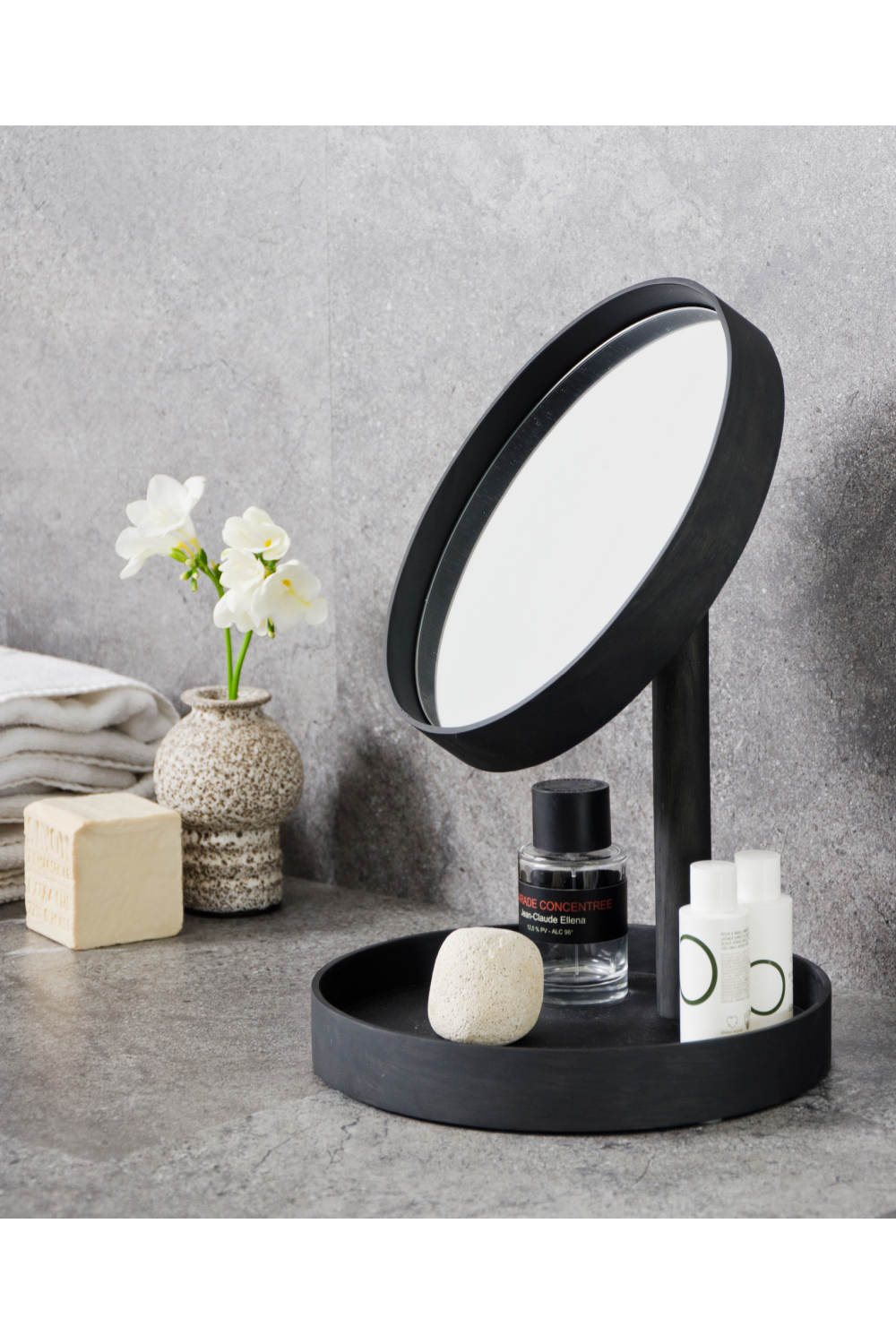 Oak Magnifying Vanity Mirror with Storage Tray | Wireworks Look、mySite、neckold