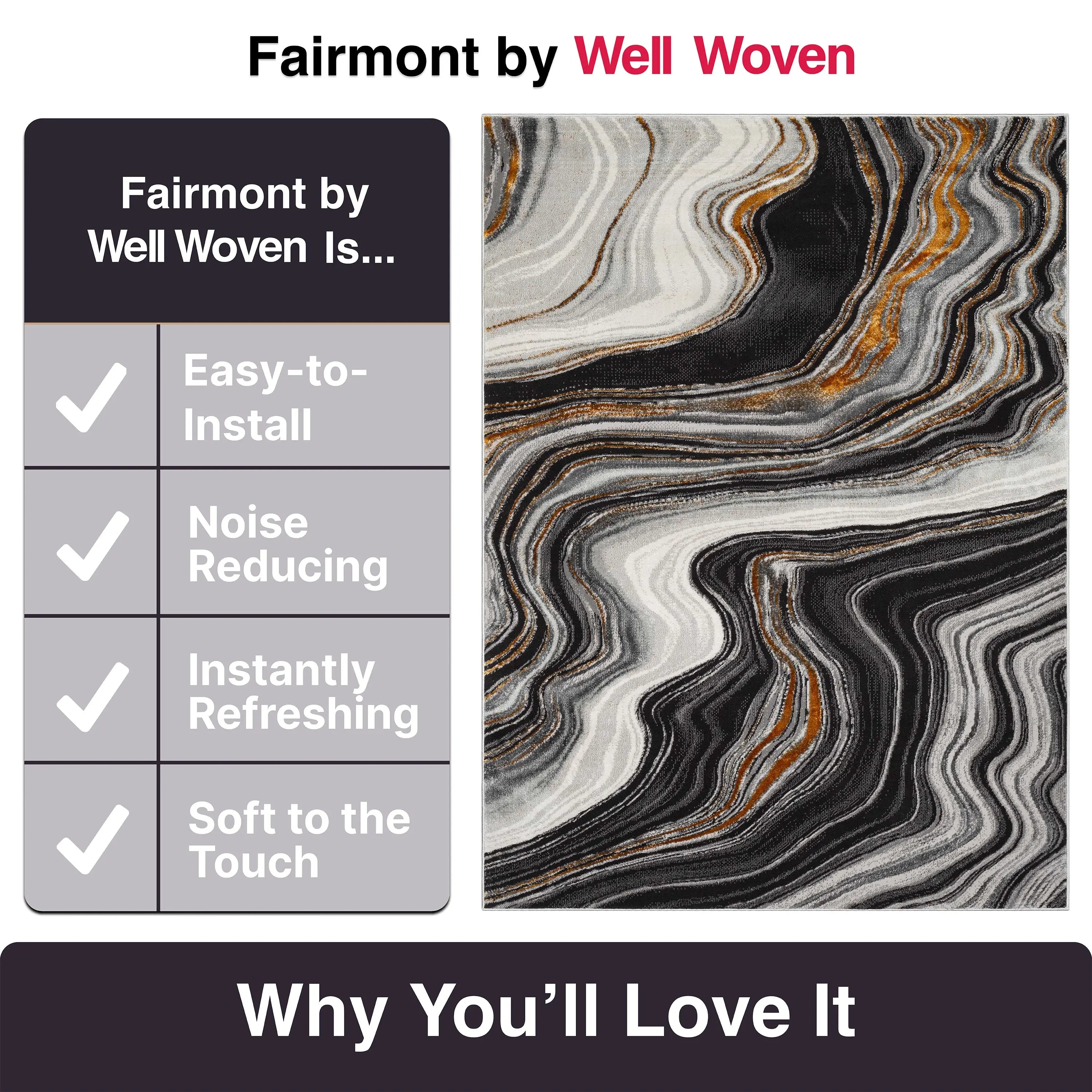 Warren Retro Abstract Waves Glam Rug、mySite、gigharbornorthrealestate