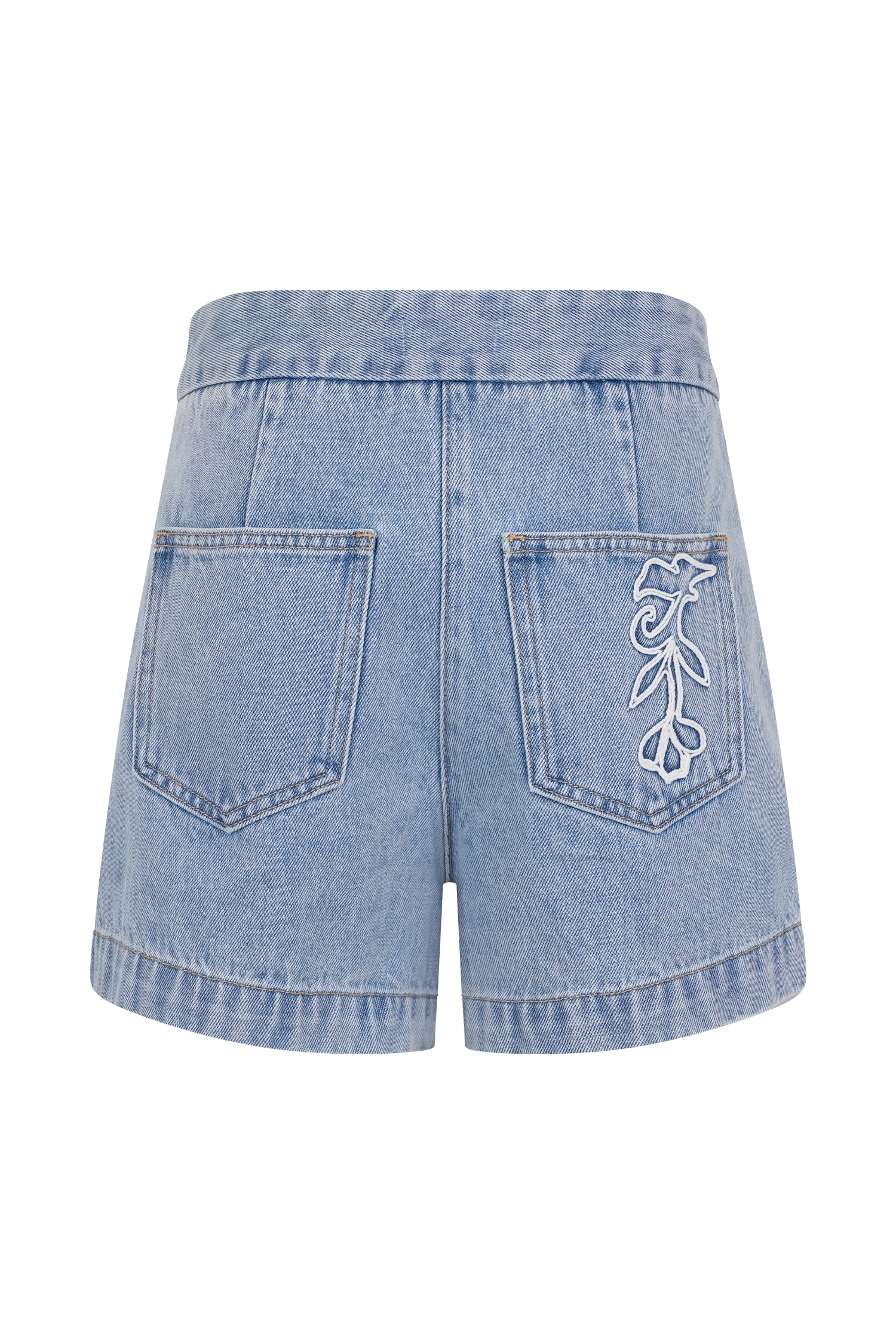 Kylee Embroidered Shorts - Mid Blue、mySite、solidvoid