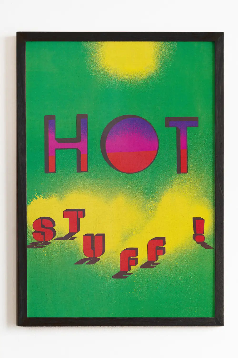 Hot Stuff! 80s Bold Green Graphic Art Print、mySite、gigharbornorthrealestate