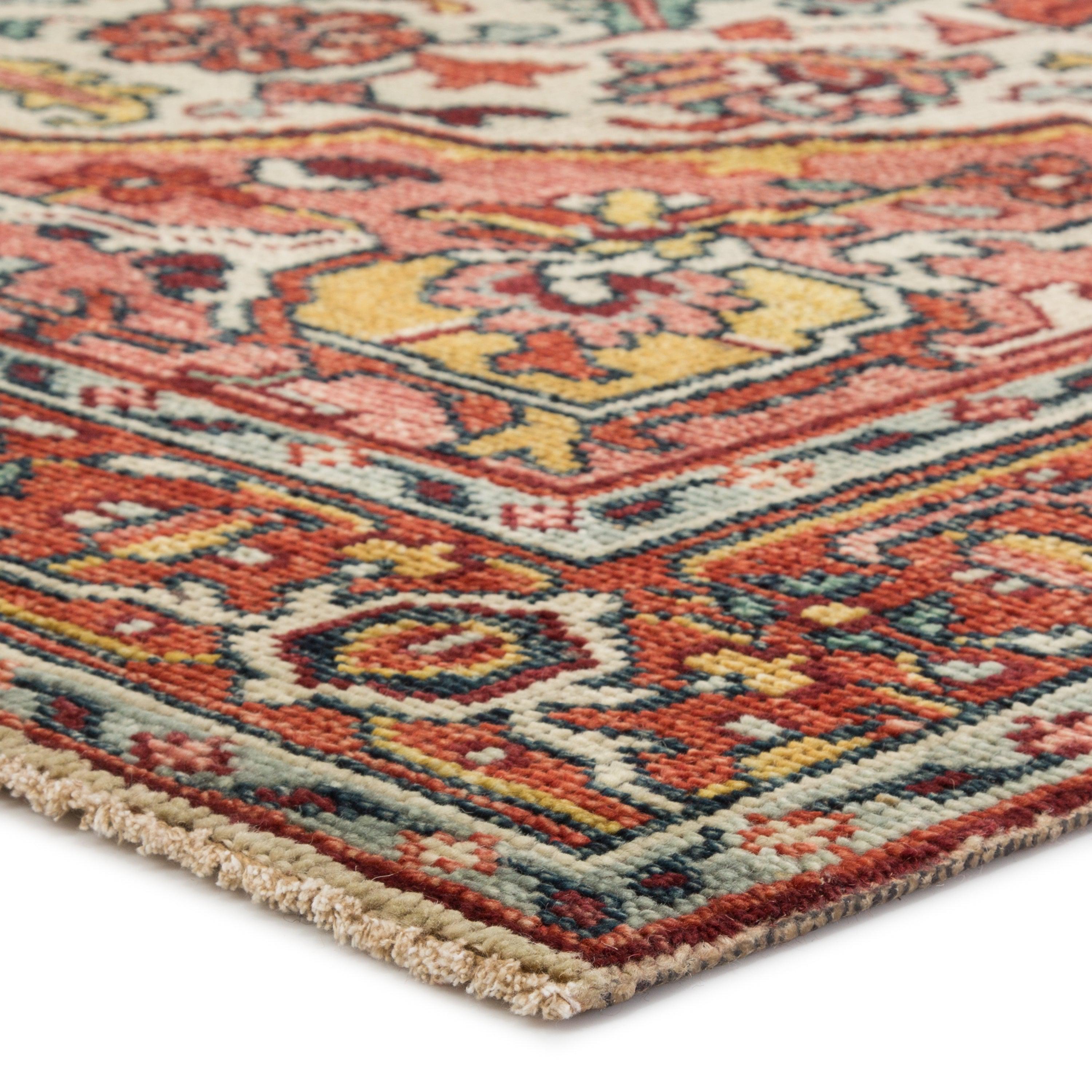 Tavola Hand-Knotted Medallion Pink Multicolor Area Rug、mySite、gigharbornorthrealestate