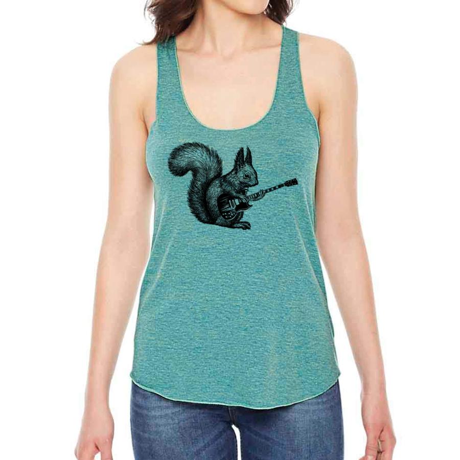 Squirrel Playing Guitar Racerback Tank Top、mySite、camillekostekn