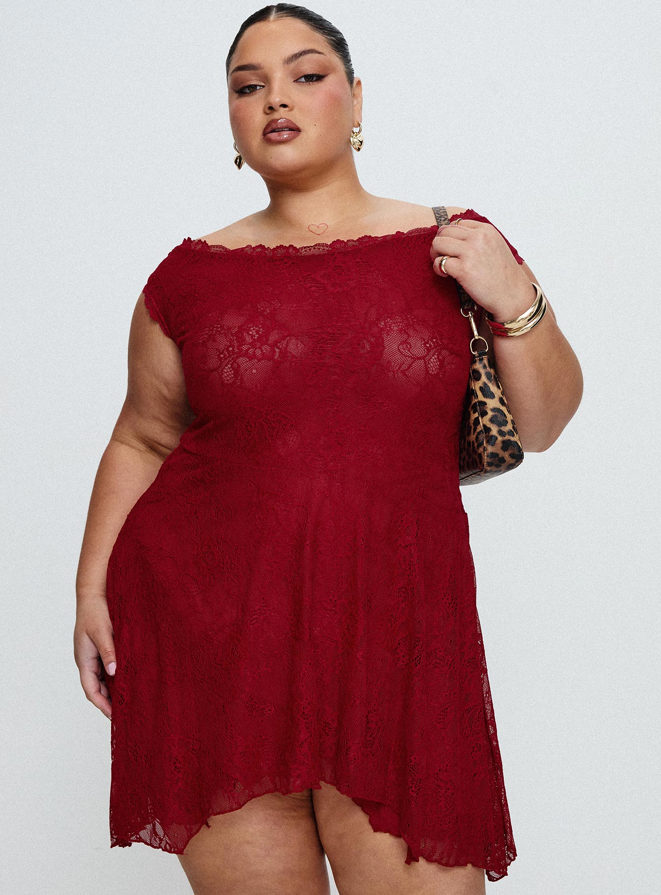 La Dolce Vita Lace Mini Dress Red、mySite、solidvoid