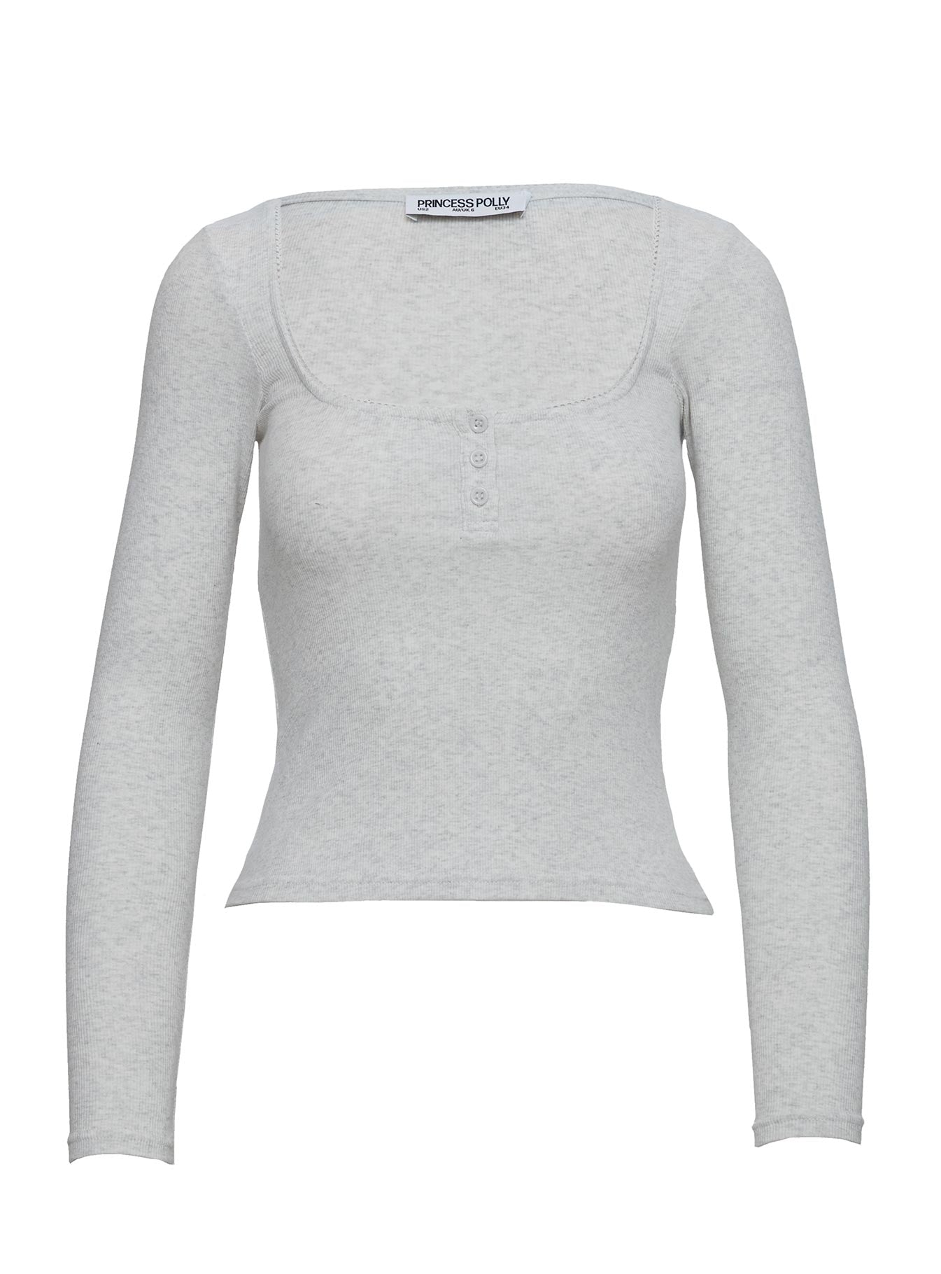 Sleepytea Rib Sleep Long Sleeve Top Grey、mySite、solidvoid