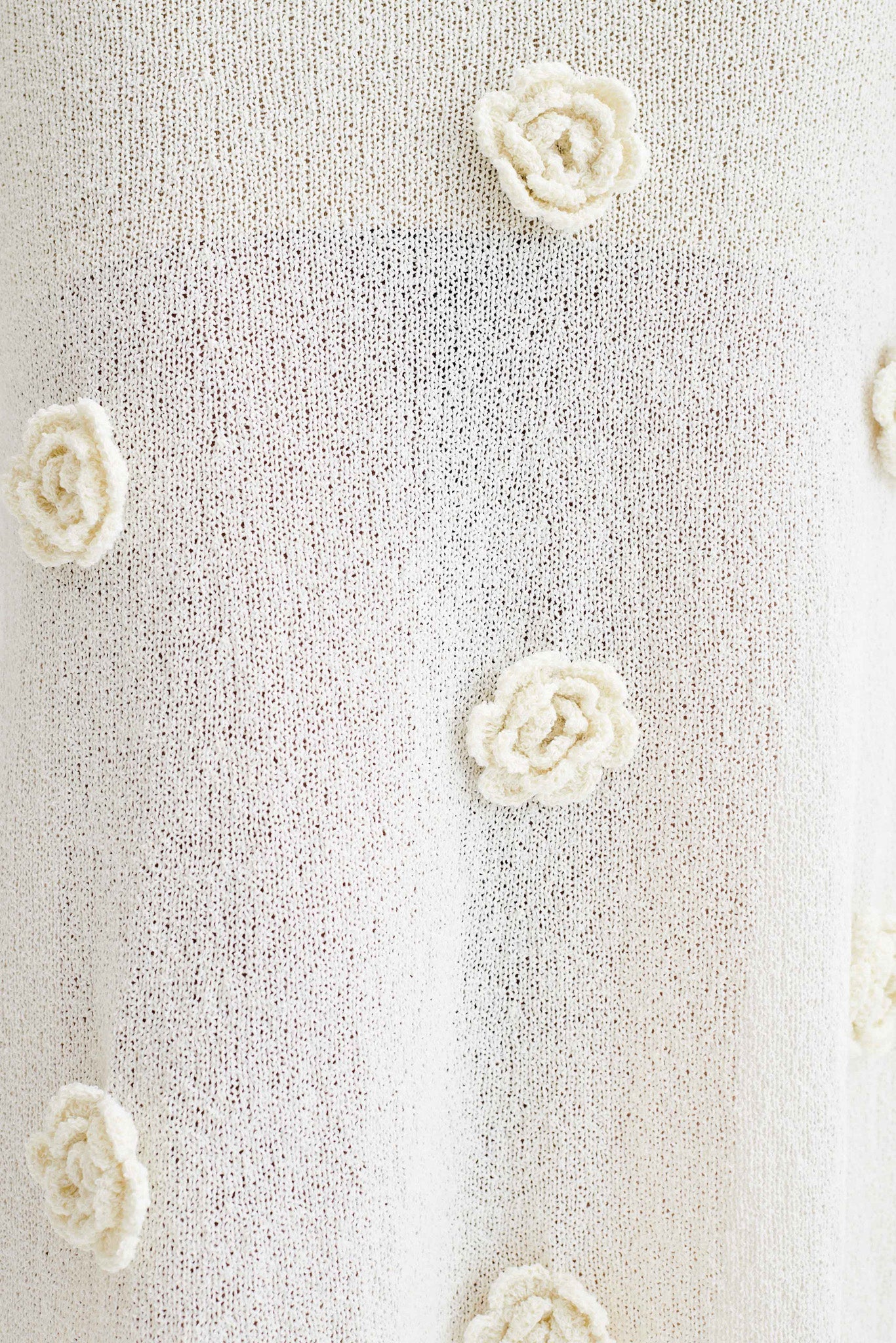 Kiki Off Shoulder Knit Rose Maxi Dress - Ivory、mySite、solidvoid